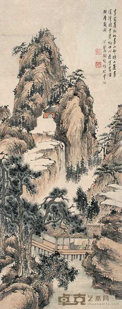 胡汀鹭 山水 立轴 95×38cm